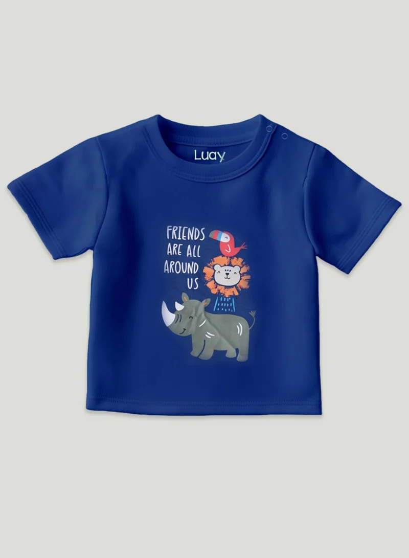 Luay Pack Of 1 100%  Cotton  T-Shirts for Boys & Girls Festive Short Sleeve Styles in Vibrant Colors and Patterns for Kids and Toddlers_Regular Fit  | Best Price UAE